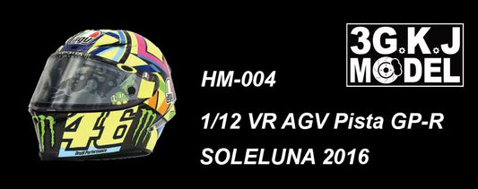 3GKJ MODEL - 1/12 MOTOGP Rossi Helmet Model AGV Pista GP-R SOLELUNA 2016