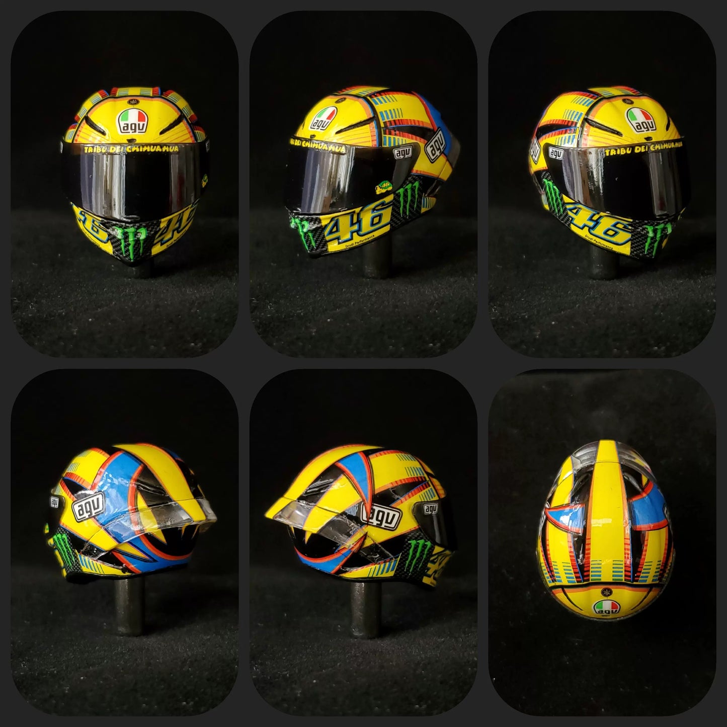 3GKJ MODEL - 1/12 MOTOGP Rossi Helmet Model AGV Pista GP SOLELUNA 2014