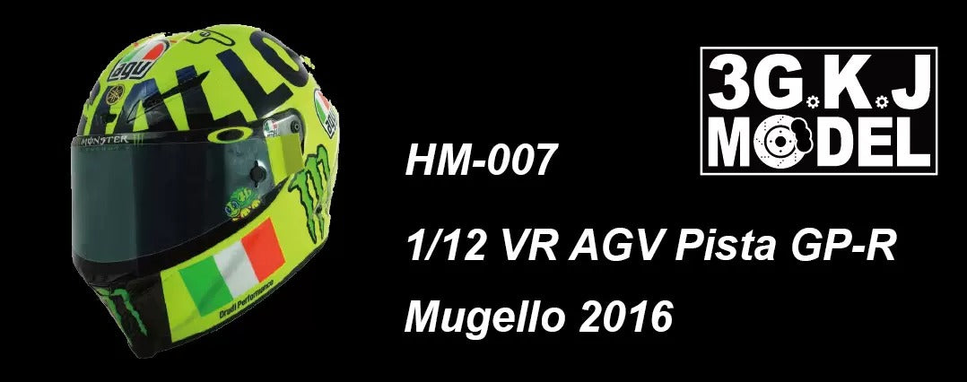3GKJ MODEL - 1/12 MOTOGP Rossi Helmet Model AGV Pista GP-R Mugello 2016