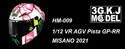 3GKJ MODEL - 1/12 MOTOGP Rossi Helmet Model Bowknot AGV Pista GP-RR MISANO 2021