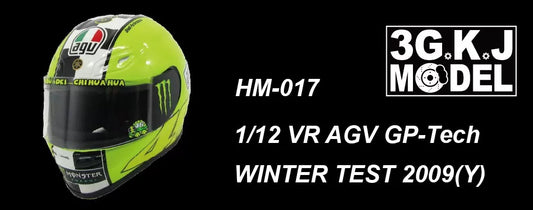 3GKJ MODEL - 1/12 MOTOGP Rossi Helmet Model AGV GP-Tech WINTER TEST 2009 (Y)