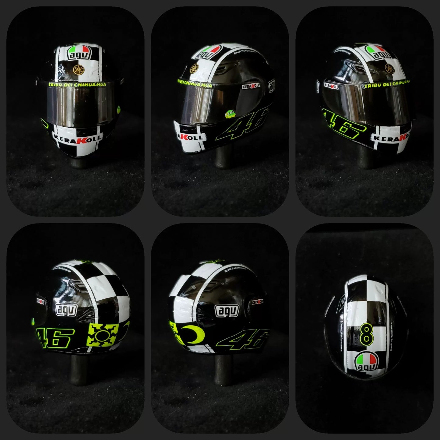 3GKJ MODEL - 1/12 MOTOGP Rossi Helmet Model AGV GP-Tech WINTER TEST 2009 (B)