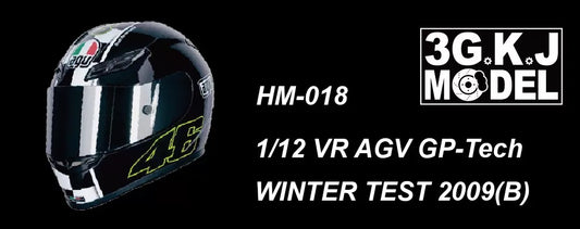 3GKJ MODEL - 1/12 MOTOGP Rossi Helmet Model AGV GP-Tech WINTER TEST 2009 (B)