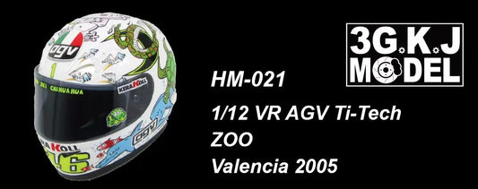 3GKJ MODEL - 1/12 MOTOGP Rossi Helmet Model Zoo AGV Ti-Tech ZOO Valencia 2005