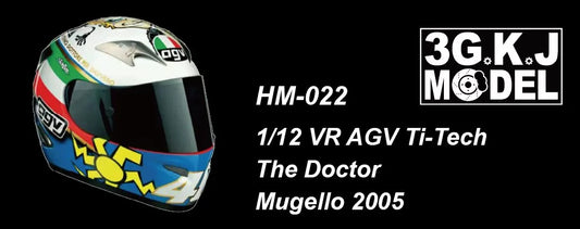 3GKJ MODEL - 1/12 MOTOGP Rossi Helmet Model Doctor AGV Ti-Tech The Doctor Mugello 2005