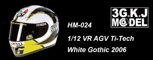 3GKJ MODEL - 1/12 MOTOGP Rossi Helmet Model AGV Ti-Tech White Gothic 2006