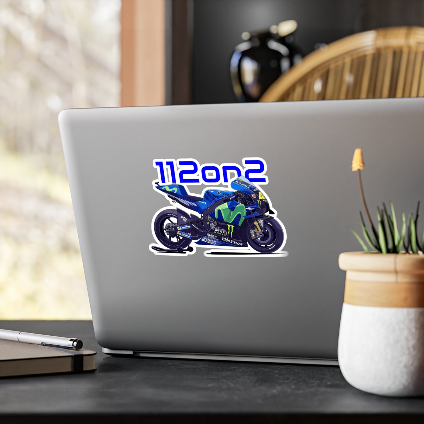 112on2 Cartoon Racing Motorcycle V3 Stickers