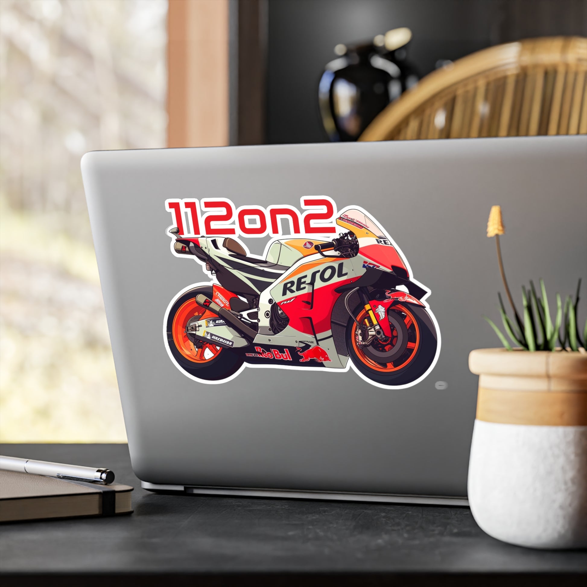 112on2 Cartoon Racing Motorcycle V2 Stickers - 112ON2 SHOP