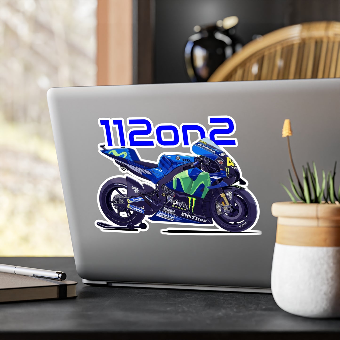 112on2 Cartoon Racing Motorcycle V3 Stickers