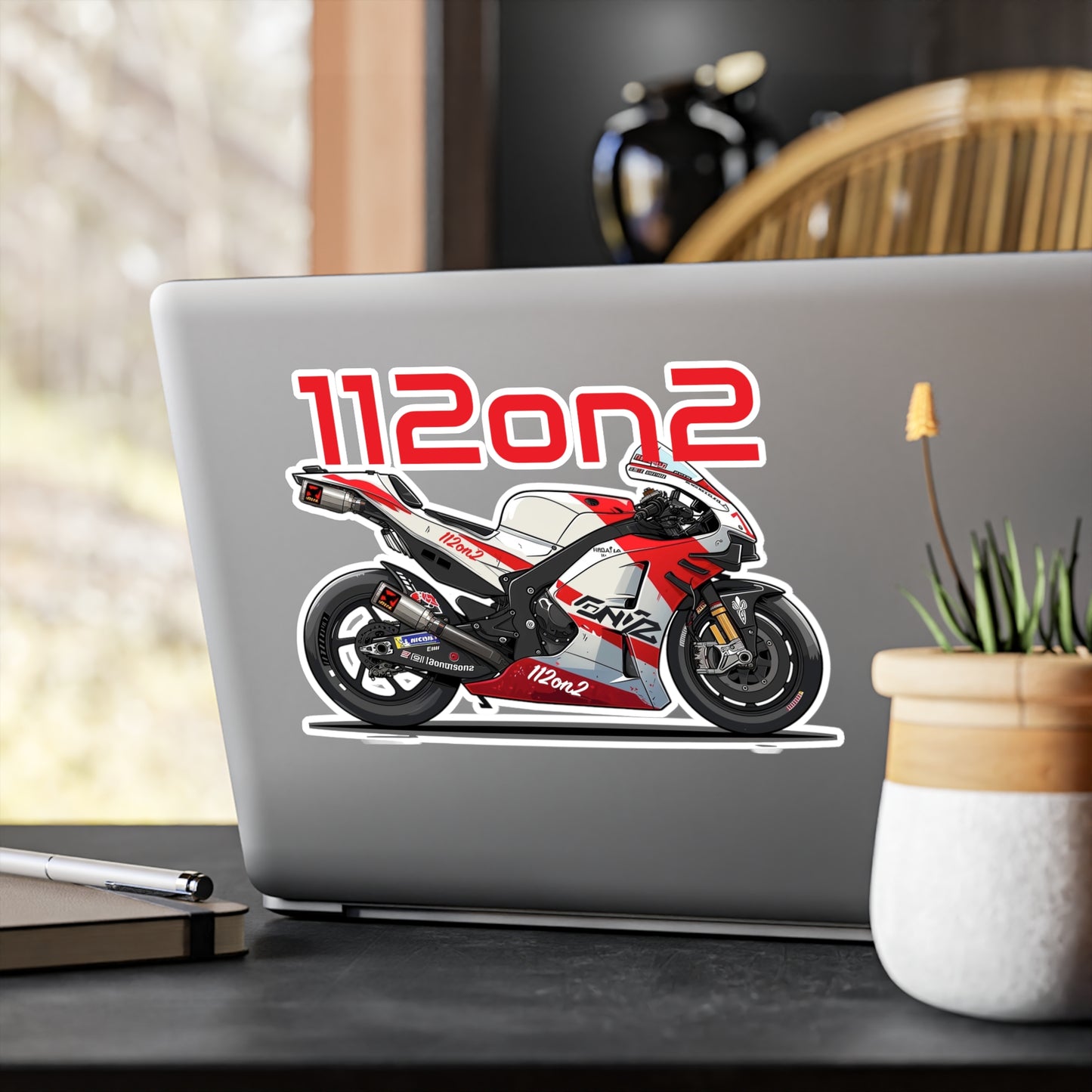 112on2 Cartoon Racing Motorcycle V1 Stickers - 112ON2 SHOP