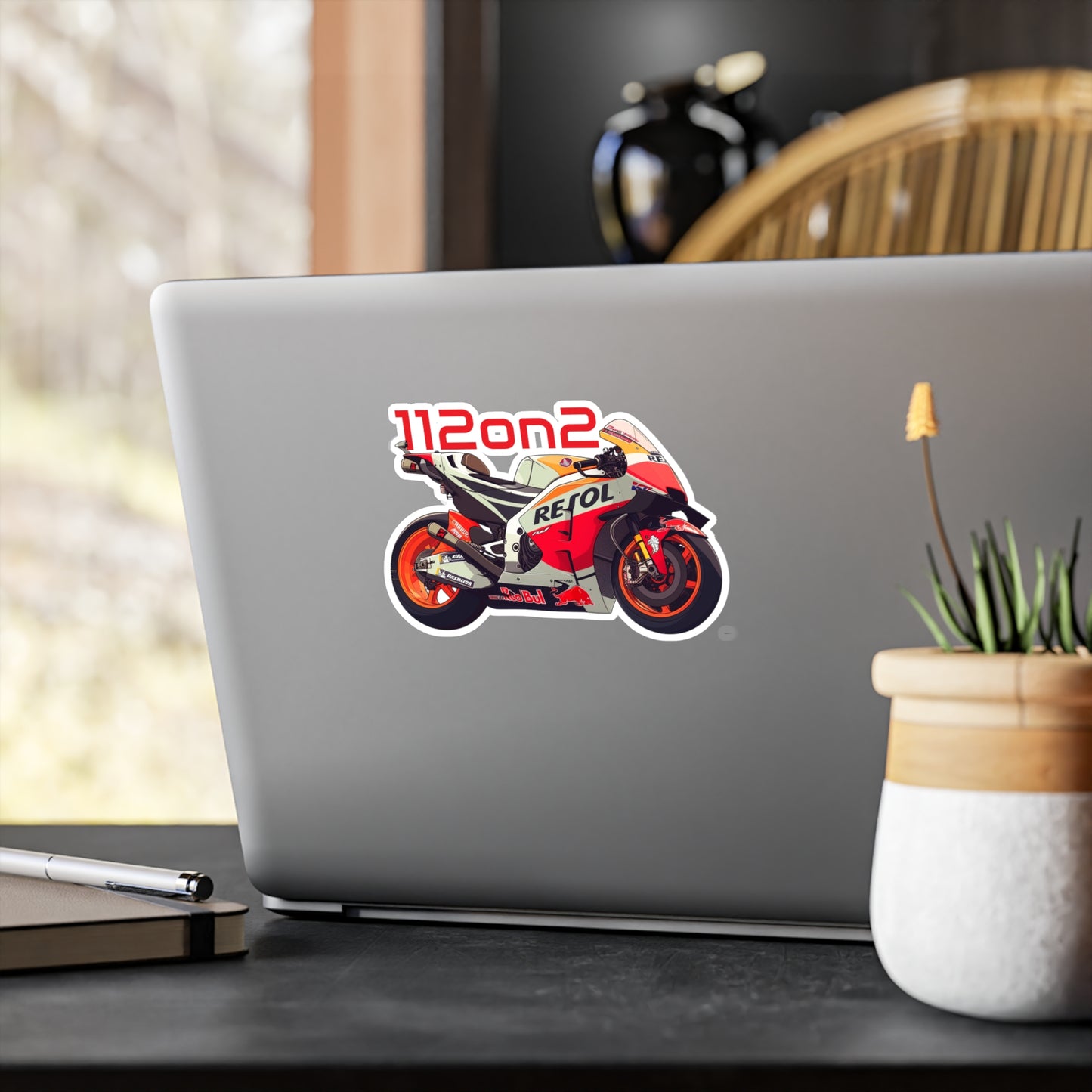 112on2 Cartoon Racing Motorcycle V2 Stickers - 112ON2 SHOP